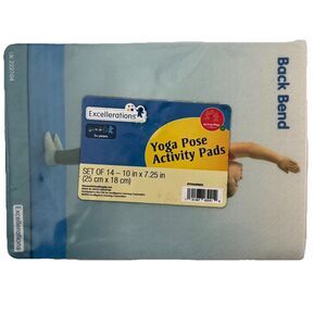 Kids Yoga Pose Activity Pads (14) NEW 10” x 7.25” Exercises Ages 3+ Anti-Slip